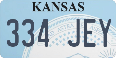 KS license plate 334JEY