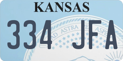 KS license plate 334JFA