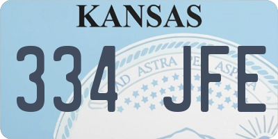 KS license plate 334JFE