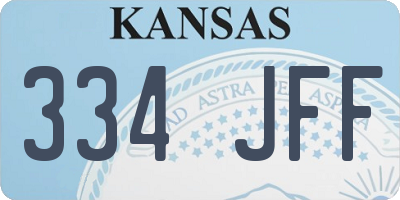 KS license plate 334JFF