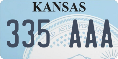 KS license plate 335AAA