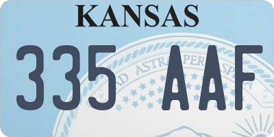 KS license plate 335AAF