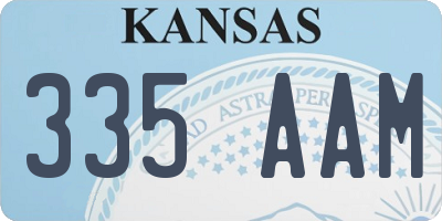 KS license plate 335AAM