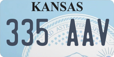KS license plate 335AAV