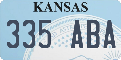 KS license plate 335ABA