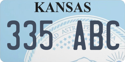 KS license plate 335ABC
