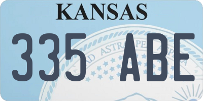 KS license plate 335ABE