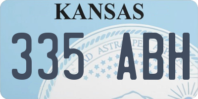 KS license plate 335ABH