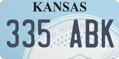 KS license plate 335ABK