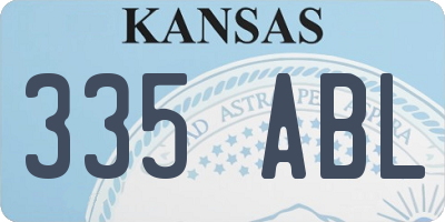 KS license plate 335ABL