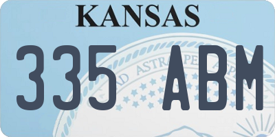 KS license plate 335ABM