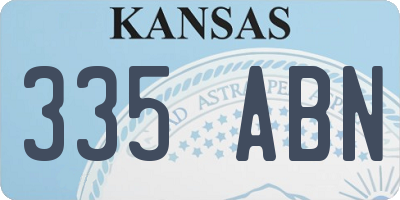 KS license plate 335ABN