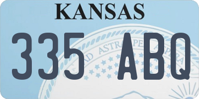 KS license plate 335ABQ
