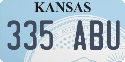 KS license plate 335ABU