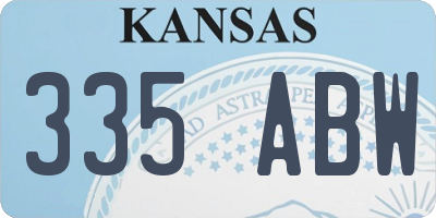 KS license plate 335ABW