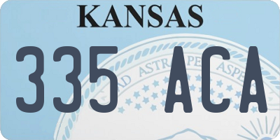 KS license plate 335ACA