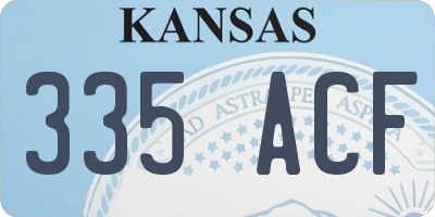KS license plate 335ACF