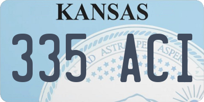 KS license plate 335ACI