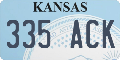 KS license plate 335ACK