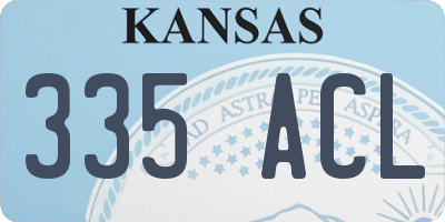 KS license plate 335ACL