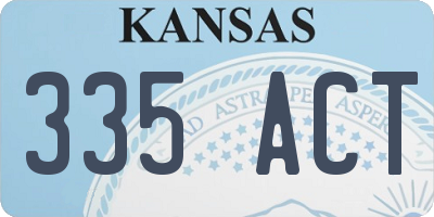 KS license plate 335ACT