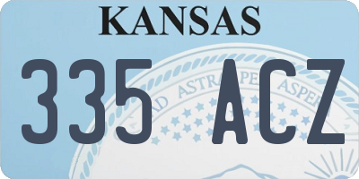 KS license plate 335ACZ