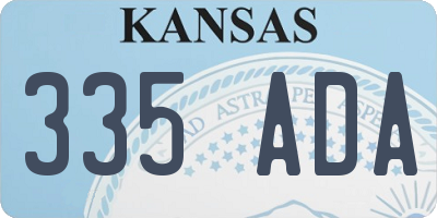 KS license plate 335ADA