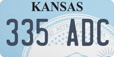 KS license plate 335ADC