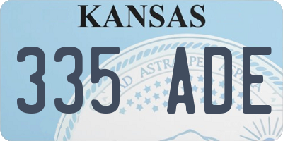 KS license plate 335ADE