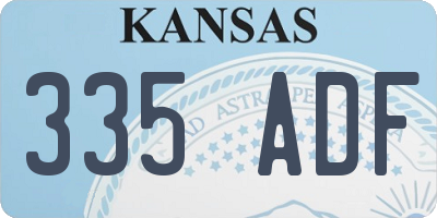 KS license plate 335ADF