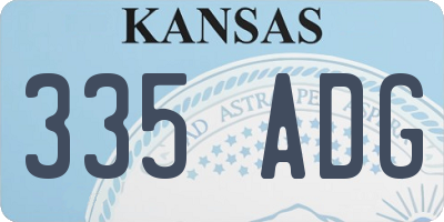 KS license plate 335ADG