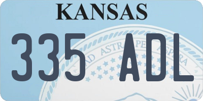 KS license plate 335ADL