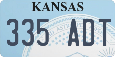 KS license plate 335ADT