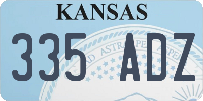 KS license plate 335ADZ