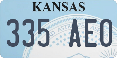 KS license plate 335AEO