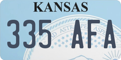 KS license plate 335AFA