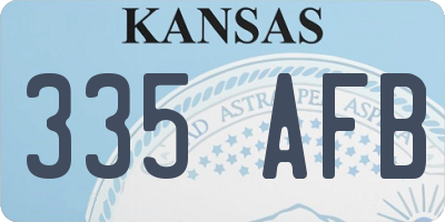 KS license plate 335AFB