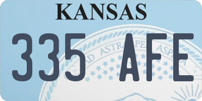 KS license plate 335AFE
