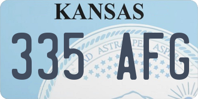 KS license plate 335AFG