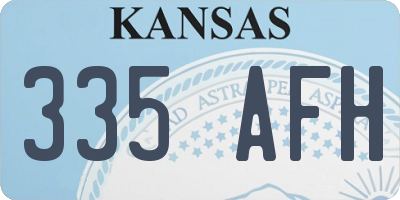 KS license plate 335AFH