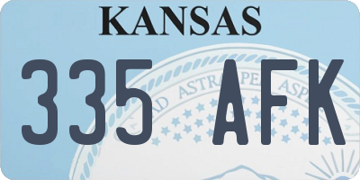 KS license plate 335AFK