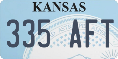 KS license plate 335AFT