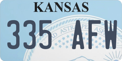 KS license plate 335AFW