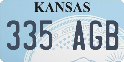 KS license plate 335AGB