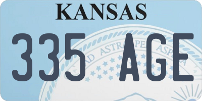KS license plate 335AGE