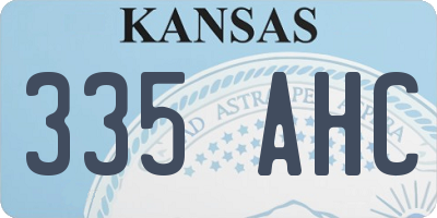 KS license plate 335AHC