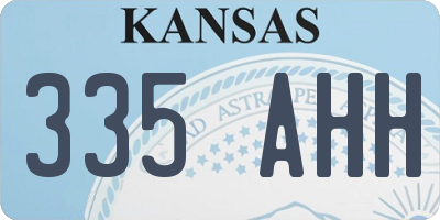 KS license plate 335AHH
