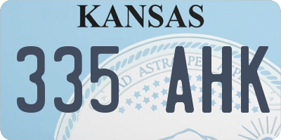 KS license plate 335AHK