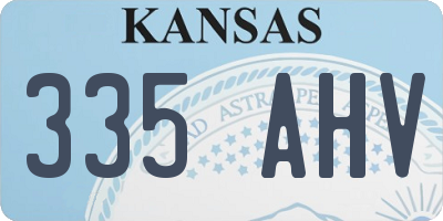 KS license plate 335AHV