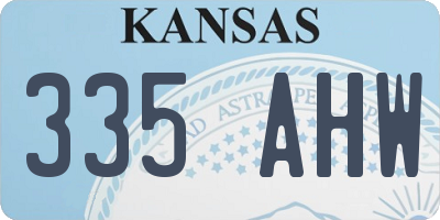 KS license plate 335AHW